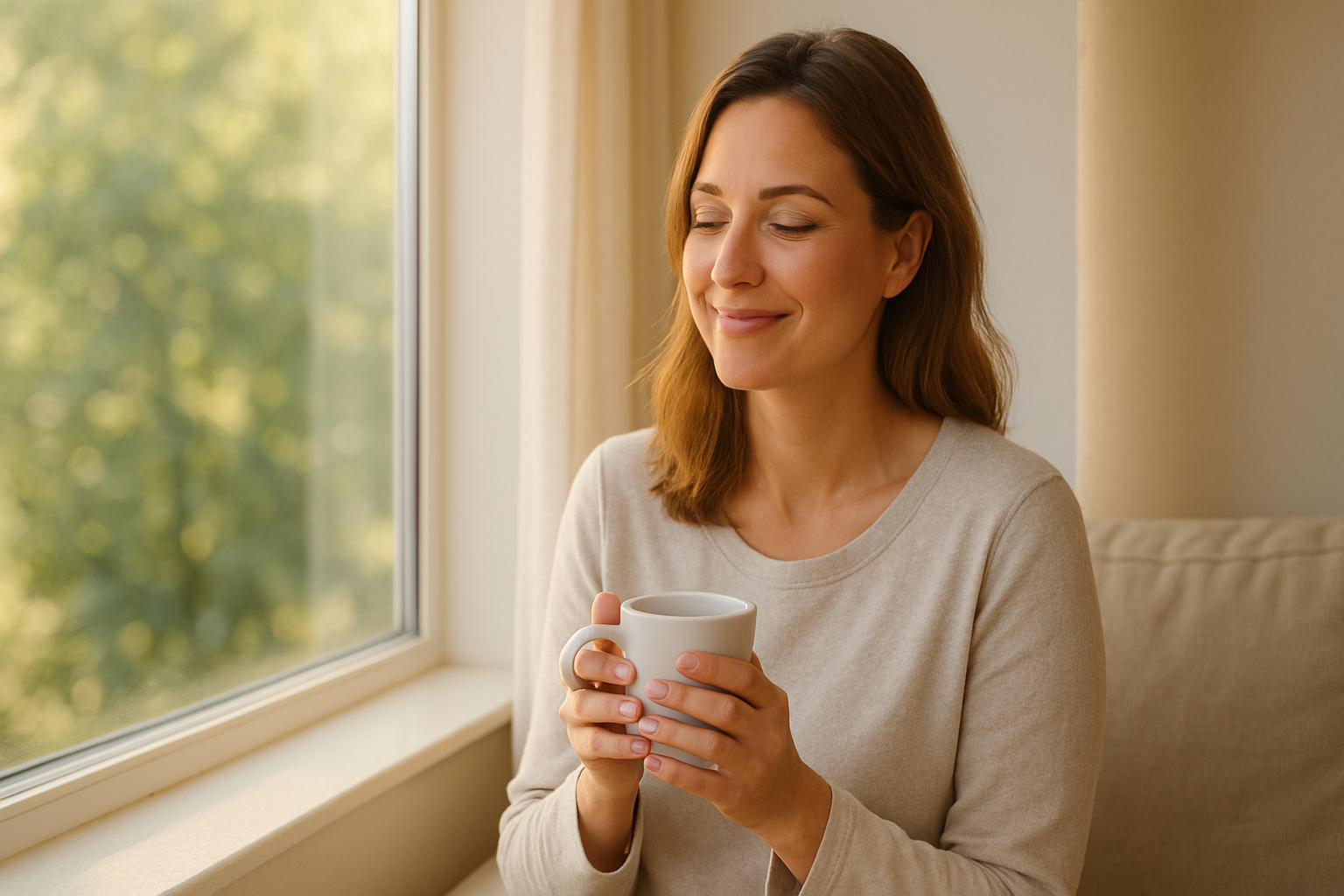 Calm morning scene with herbal tea and ashwagandha supplements — Herbicare NZ wellness