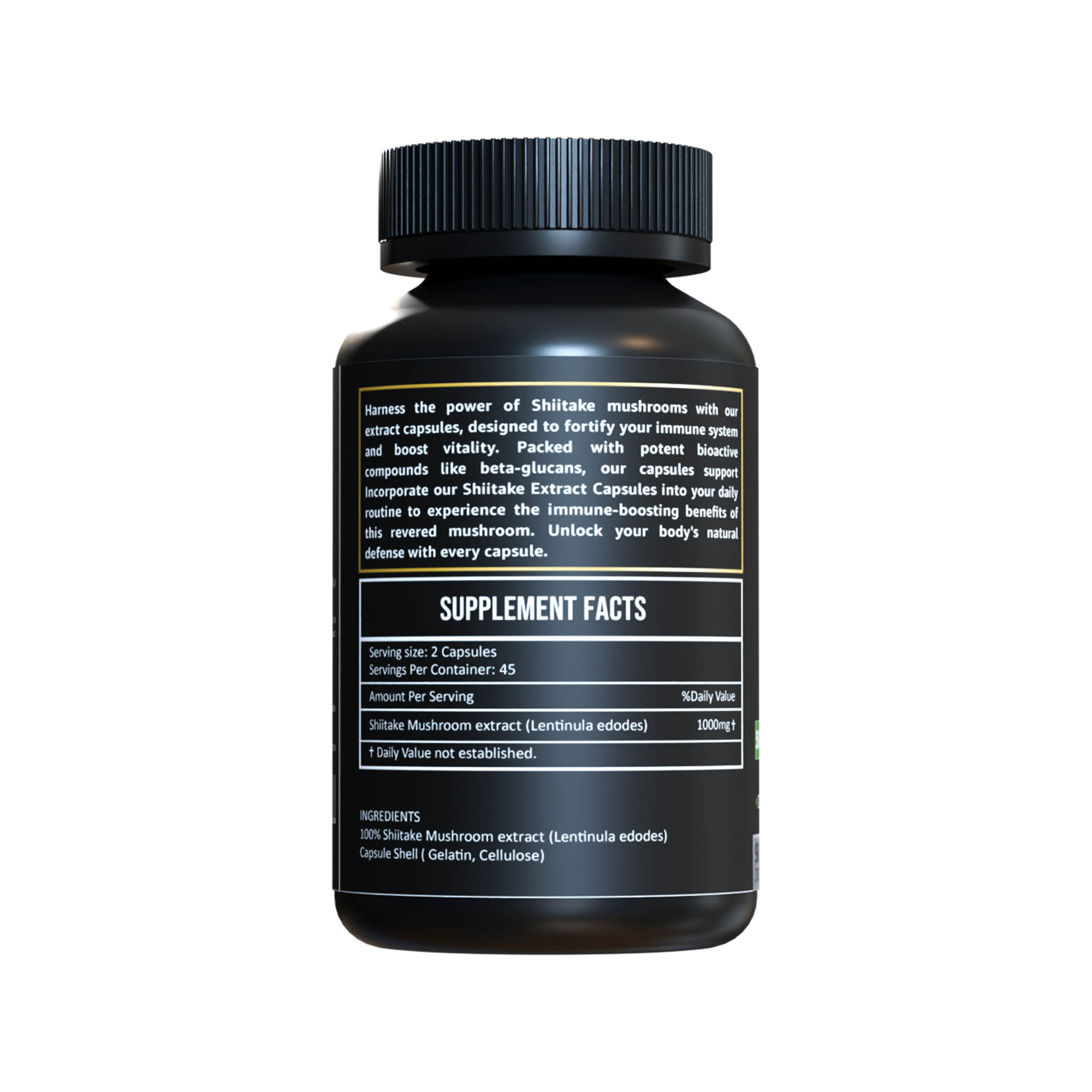 Shiitake Mushroom Extract Capsules (90 Count)