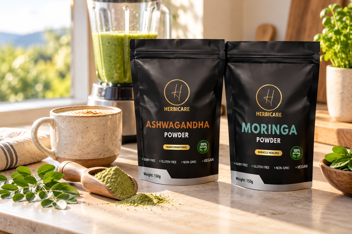 Kitchen Pair: Moringa + Ashwagandha Powders