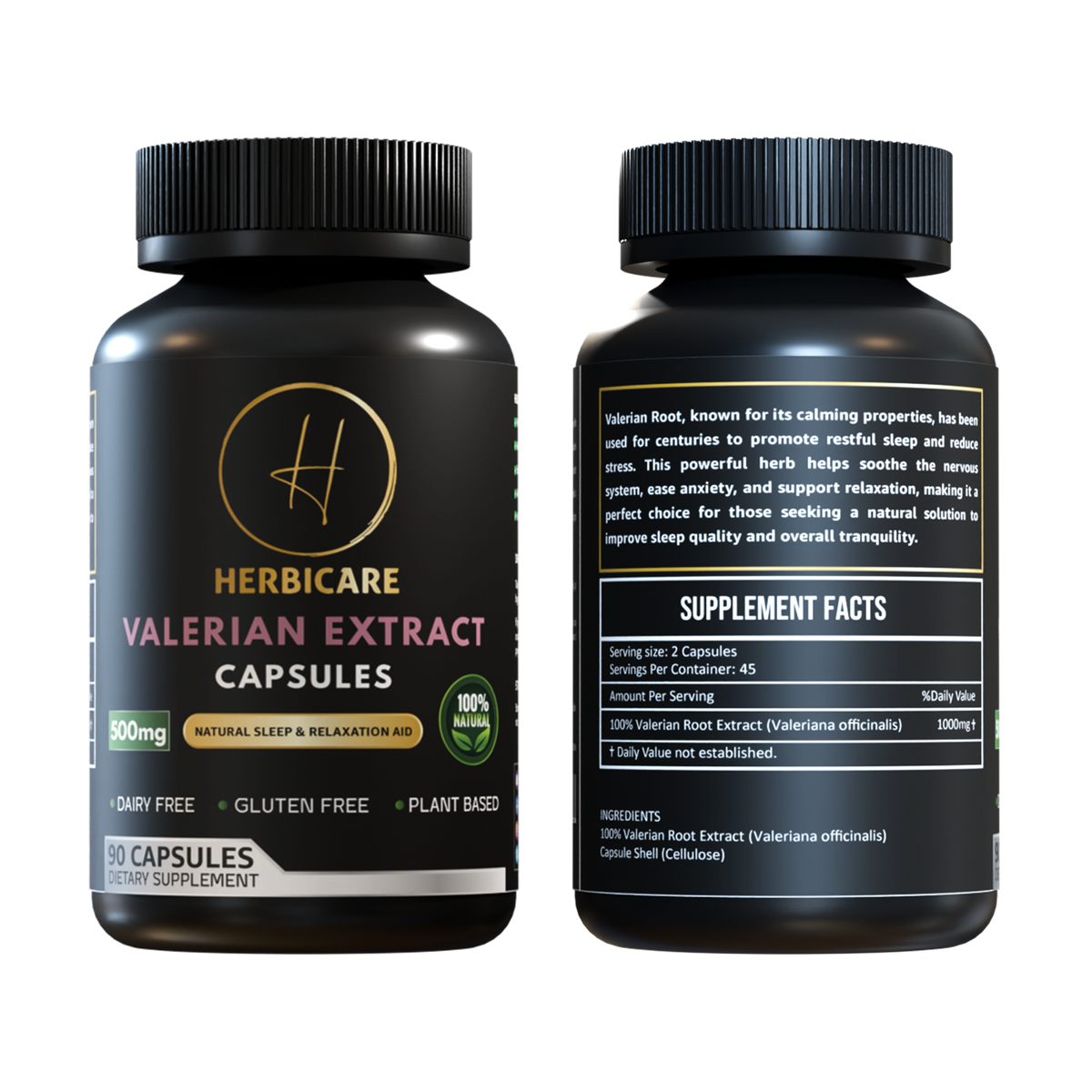 Herbicare Valerian Root Extract Capsules – front label