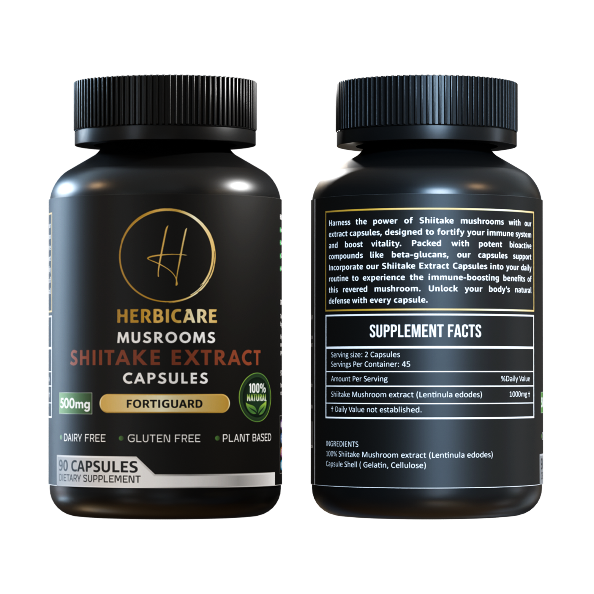 Shiitake Mushroom Extract Capsules (90 Count)