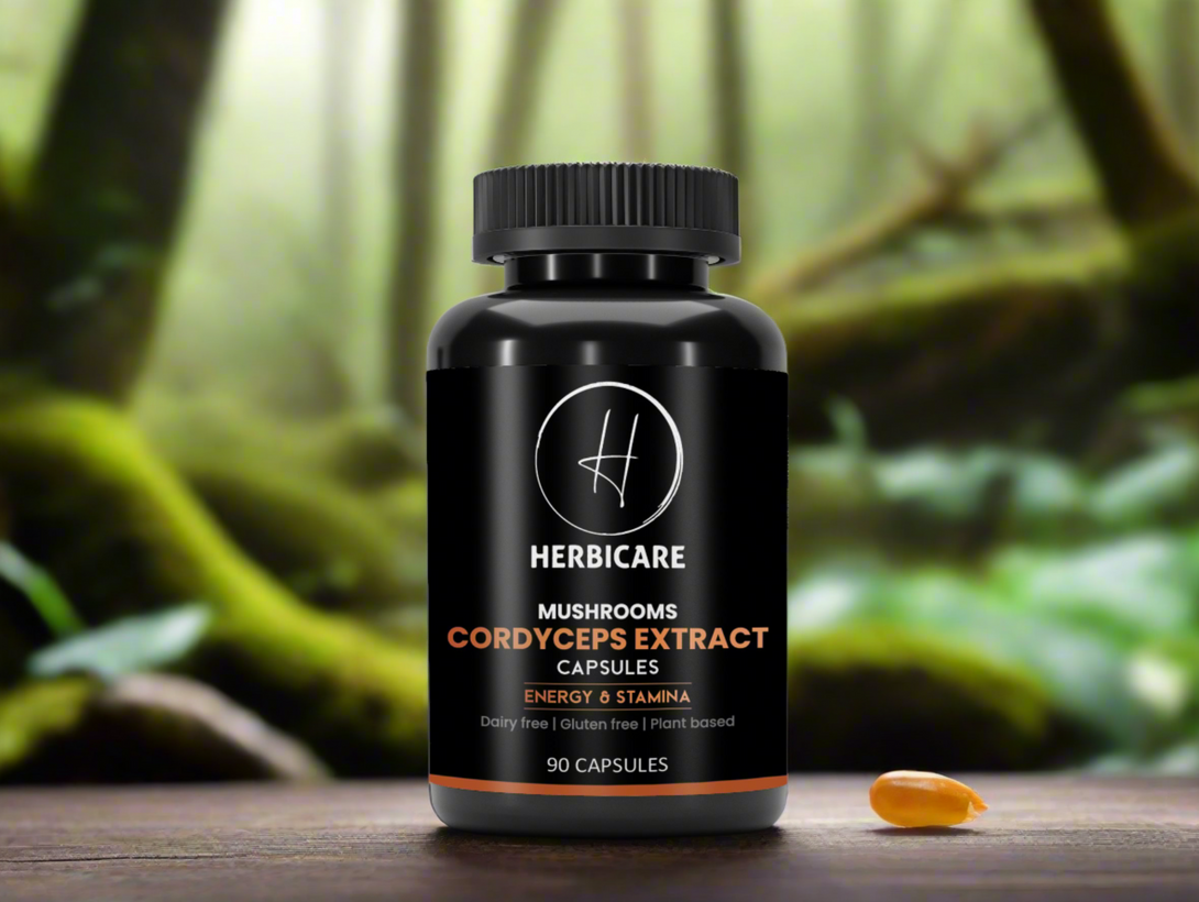 Herbicare Cordyceps Extract Capsules 1000 mg (90 Count) Veg Herbicare