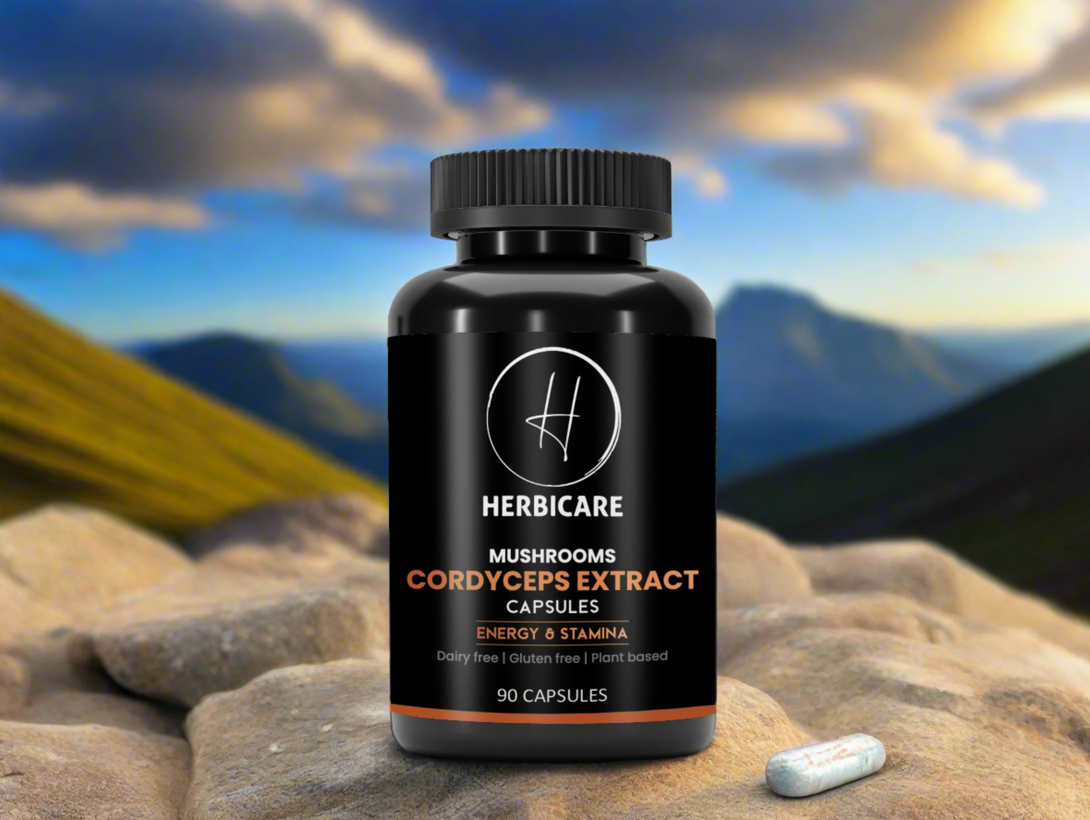 Herbicare Cordyceps Extract Capsules 1000 mg (90 Count) Veg Herbicare