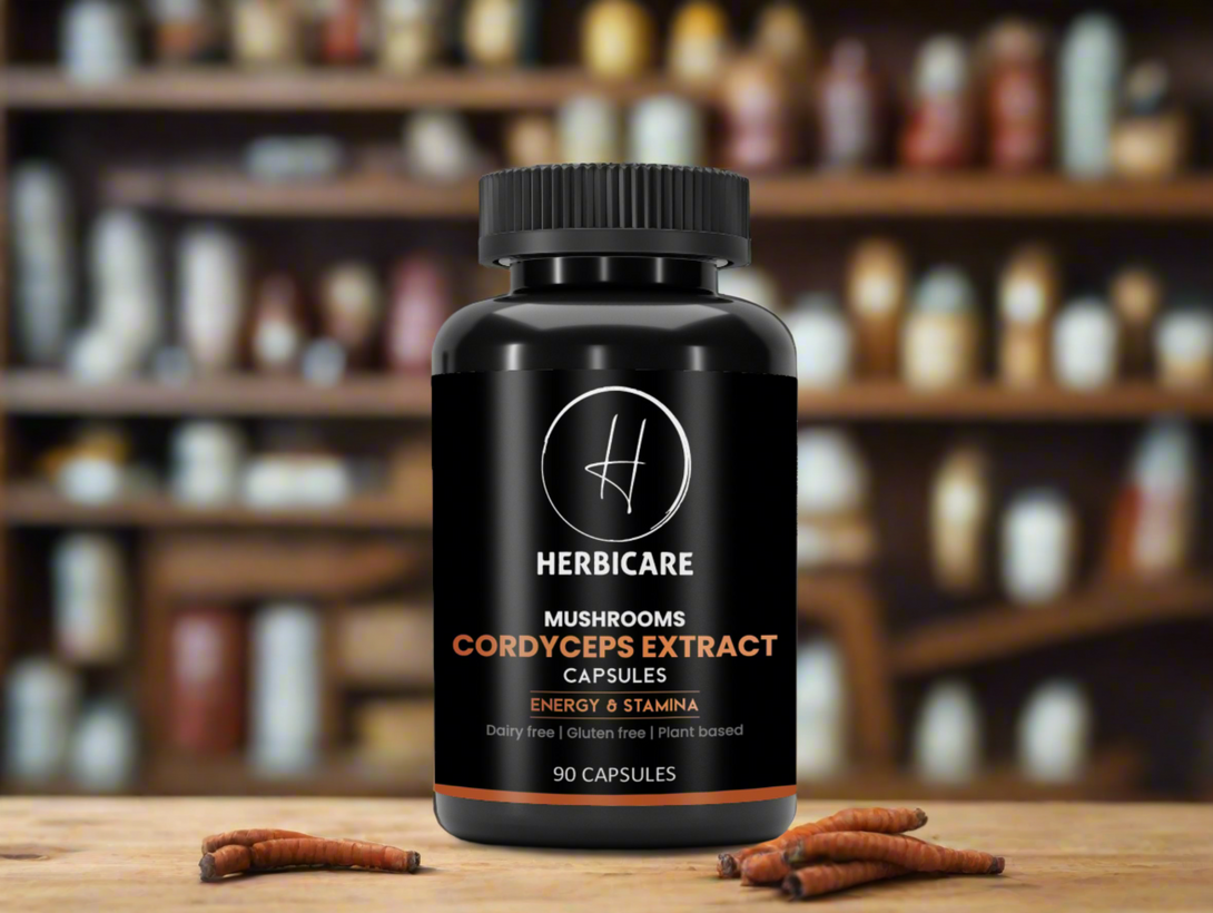 Herbicare Cordyceps Extract Capsules 1000 mg (90 Count) Veg Herbicare